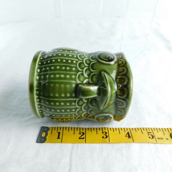 Vintage 1970's Green Ceramic Chicken Rooster Cup, Trimont Japan GUC - Picture 9 of 14